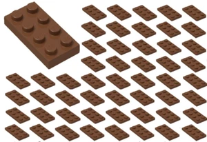 ☀️50x NEW LEGO 2x4 REDDISH BROWN Plates (ID 3020) BULK Parts City Building - Picture 1 of 2