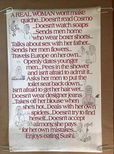 Vintage 1980er Original Real Woman Poster Headshop Humor Strong Women Independent - Bild 1 von 8