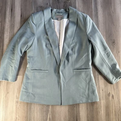 Blazer H&M largo verde claro abierto talla mediana Foto 1 de 4