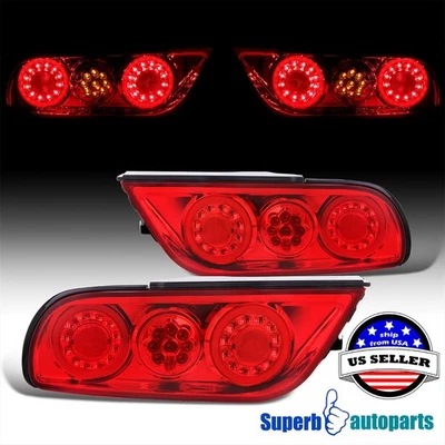 For 1991-1998 180SX RPS13 / 240SX S13 S14 JDM Red Tail Lights Full LED Foto 1 de 4