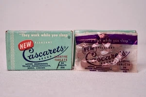 Vintage 50er Jahre Cascarets Abführmittel Werbung Film Requisite Apotheke 2 Stück - Bild 1 von 6