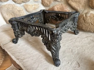 Vintage Victorian Style Cast Iron Footstool base very heavy duty 12" x 12" black - Picture 1 of 8