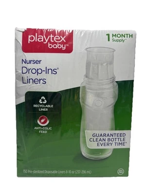 Playtex Baby Drop-Ins 150 REVESTIMIENTOS para biberones de 8-10 OZ nuevo descontinuado Foto 1 de 4