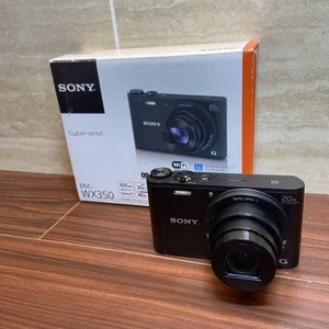 Sony Cyber-shot DSC WX350 Black Digital Camera 18MP 20x Zoom Wi-Fi Boxed - Picture 1 of 12