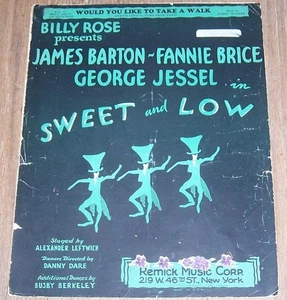 Would You Like to Take a Walk Sweet Low Fannie Brice Theater Sheet Music 1930 - Picture 1 of 1