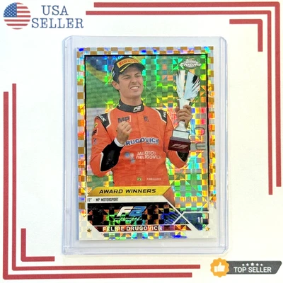 2023 Topps Chrome F1 #192 FELIPE DRUGOVICH Gold Checker Flag X-Fractor /50 - Image 1 of 2