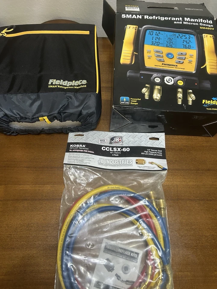 Colector de refrigerante Fieldpiece SM480V 4 puertos SMAN con mangueras de soldadura jb Foto 1 de 4