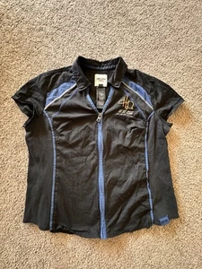 Vtg Harley Davidson Women’s Sz 2X Distressed Spell Out Full Zip Mechanic Shirt - Picture 1 of 16