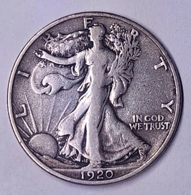 1920-P Walking Liberty Half Dollar. Full Date. Fine - Image 1 of 2
