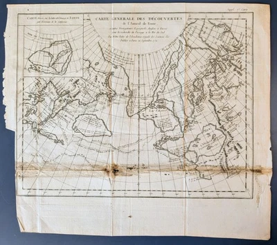 1752 Admiral de Fonte Northwest Passage Delisle Buache Map Carte des Decouvertes - Image 1 of 4