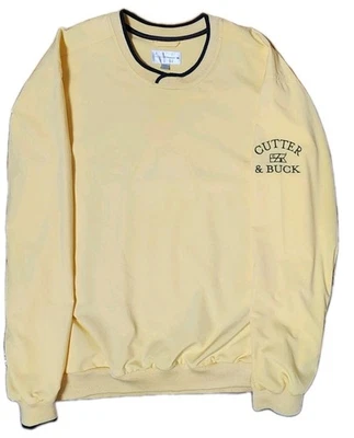 🔥 Cutter & Buck CB Weather Tec Yellow Men’s XL Sweatshirt Pullover  - Image 1 of 4