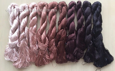 10bundles 100%real natural mulberry silk,hand-dyed embroidery silk floss/threads - Image 1 of 4