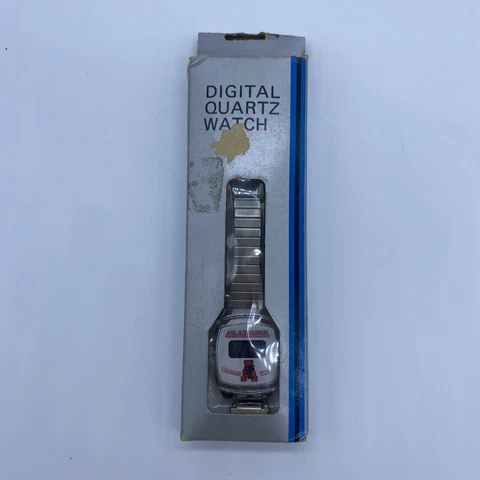 NOS Alabama Crimson Tide Digital Quartz Watch Vintage Silver Cover