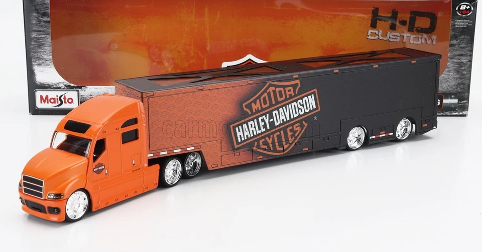 1/64 MAISTO - TRUCK - H-D HAULERS TRUCK HARLEY DAVIDSON CAR TRANSPORTER 11516-1 - Immagine 1 di 1