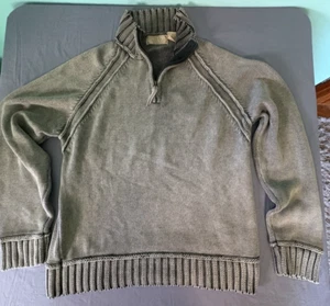 BKE Buckle Sweater Herren M grau blau 1/4 Zip Raglan Baumwolle Langarm Pulli - Bild 1 von 7