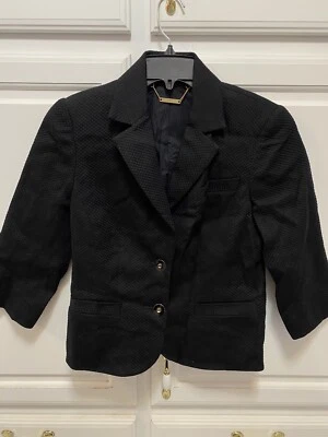 Trina Turk Black Textured 3/4 Sleeve Blazer Women’s Size 6 Womens - Изображение 1 из 4
