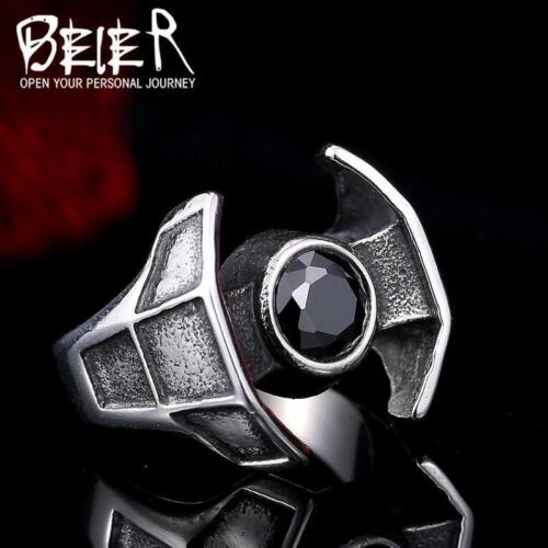 BEIER Sci-Fi / Trendy 316L Stainless Steel Star Wars Tie Fighter Theme Ring