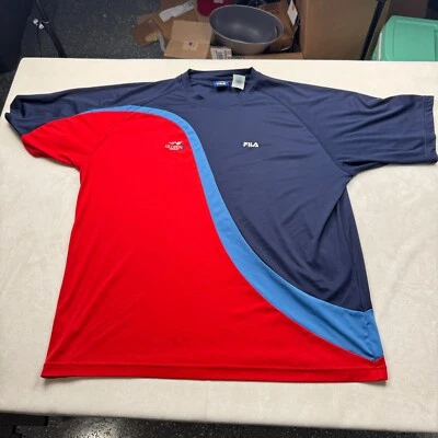 VINTAGE US OPEN Fila Shirt Mens 2XL 2003 Blue Red Active Wear Worn - Image 1 of 4