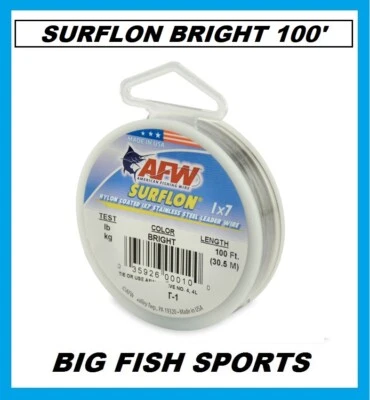 AFW SURFLON Bright Coated 1x7 Stainless Wire 100' LENGTH NEW! PICK YOUR SIZE - Image 1 of 3