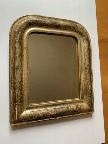 Antique French Louis Philippe Mirror with Silver Gilding Cover