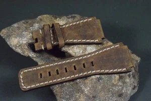 MA WATCH STRAP VINTAGE LEATHER BAND FOR BELL & ROSS BR 01 + 03 SAVAGE HAVANA - Picture 1 of 3