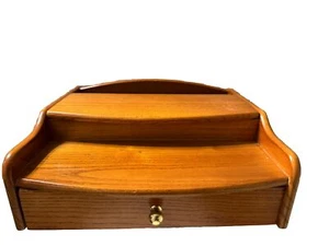 Vintage Men's Wooden Valet Wallet Dresser/Desk Top Organizer - Picture 1 of 8