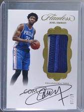 2016-17 Panini Flawless Vertical Gold /10 Joel Embiid #V-JE Patch Auto