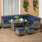 Itzcominghome Garden 8seater Corner Sofa Patio Seat Chair Furniture345 Tea Table