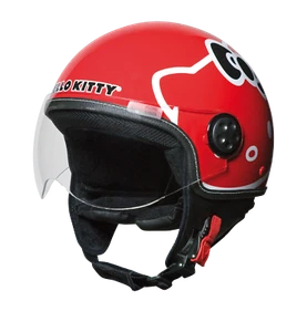 Casco Moto Demi Jet Omologato Hello Kitty con visiera e interni in microfibra - Foto 1 di 1