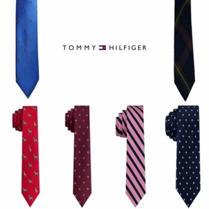 NWT TOMMY HILFIGER Boys Red, Blue, Pink or Green Printed Tie(One Size 8-20) NEW - Picture 1 of 15