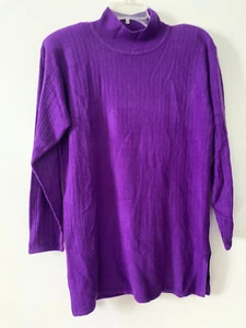 Amanda Smith Vintage Long Sleeve Turtleneck Purple Sweater Size S NWT - Picture 1 of 5