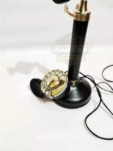 Vintage Western Telefon Mit Rotierende Anzeige - Messing Rustikal Festnetz - Afbeelding 1 van 4
