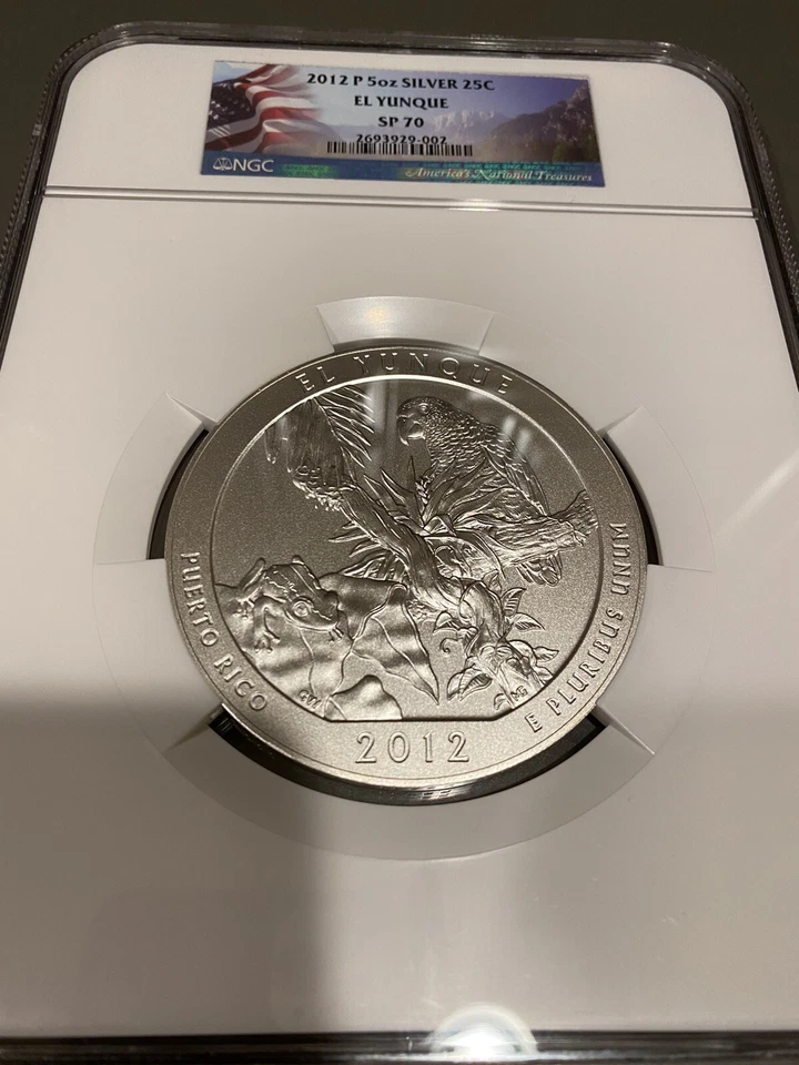 2012-P 5oz silver ATB EL YUNQUE America the Beautiful NGC SP70 - Image 1 of 2