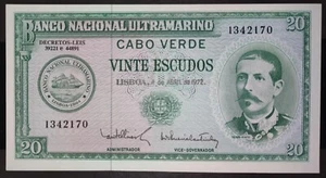 Cape Verde 20 escudos 1972 UNC - Picture 1 of 2