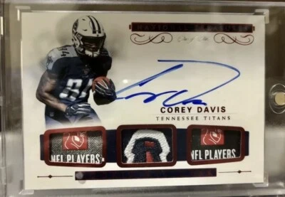 2017 Panini National Treasures Corey Davis Tag PATCH RC AUTO #1/1 Titans RPA - Image 1 of 2