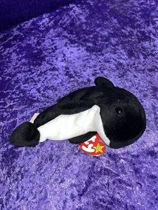 Ty Beanie Babies Waves the Orca Whale Plush Toys - 4084 - Picture 1 of 6