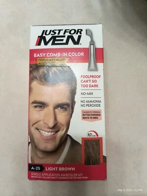 Coloración de cabello color peinado fácil solo para hombres con aplicador marrón claro A-25 LEER Foto 1 de 4