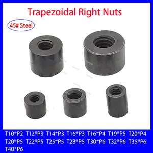 T10-T40 Round Trapezoidal Right Hand Threaded Nut 45# Steel Screw Rod Use Nuts - Picture 1 of 5