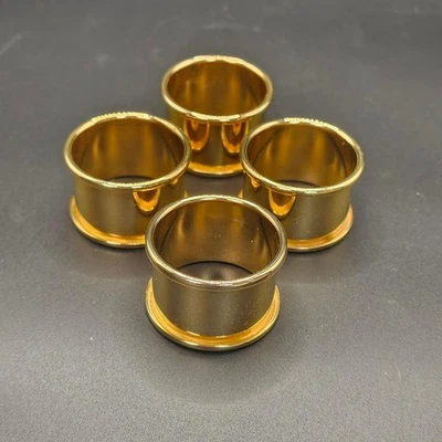 Juego de 4 servilleteros chapados en oro International Silver Co vintage en caja EE. UU. Foto 1 de 4