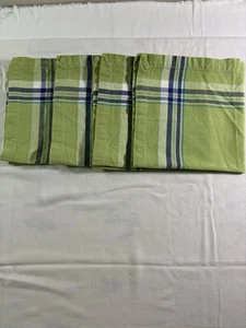 Pottery Barn Cotton Striped Napkins 19”x 19” Green Lot Of 4 - Picture 1 of 10