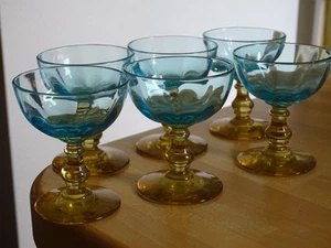 PORTIEUX ODER LEGRAS 6 ALTE PORTOGLÄSER KIRSCHE MOD SAND ht 7,5 cm - Bild 1 von 9