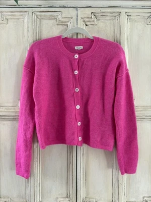 Anthropologie Pilcro Cardigan Women Pink Crop Sweater M Oversized - Image 1 of 4