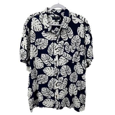 Camisa Hawaiana Margaritaville XXL Azul Blanco Monstera Palma Tropical Vacaciones XXL Foto 1 de 4