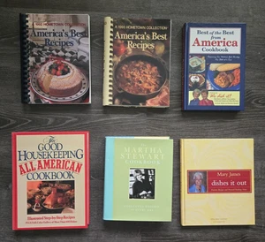 Lot of 6 American Cookbooks: America's Best Recipes, Good Housekeeping, Stewart - Picture 1 of 13