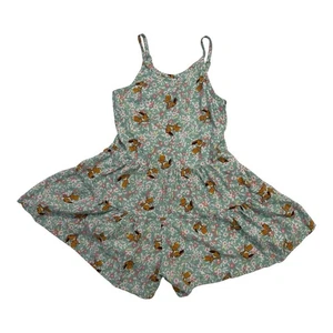 Pokemon Girls S 6/7 Eevee Romper Sleeveless Smocked Summer Floral Adjustable - Picture 1 of 8