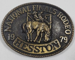 Vtg 1979 HESSTON National Finals Rodeo Belt Buckle 5th Edition - Picture 1 of 4