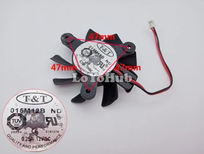 T&T 7015M12B ND1 graphics card fan diameter 6.5cm hole spacing 4.7cm 12V 0.25A - Image 1 of 4