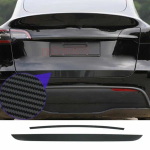2020-21 For Tesla Model Y Steel Carbon Fiber Rear Trunk Lid Gate Edge Cover Trim - Picture 1 of 10