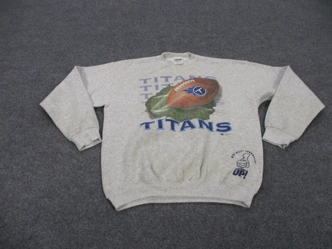 Vintage Tennessee Titans Sweatshirt Adult L Gray Graphic Y2K Football USA Mens Cover