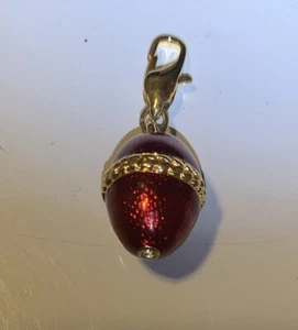 Red Egg Charm Jewelry God Tone Metal Sparkling - Picture 1 of 2